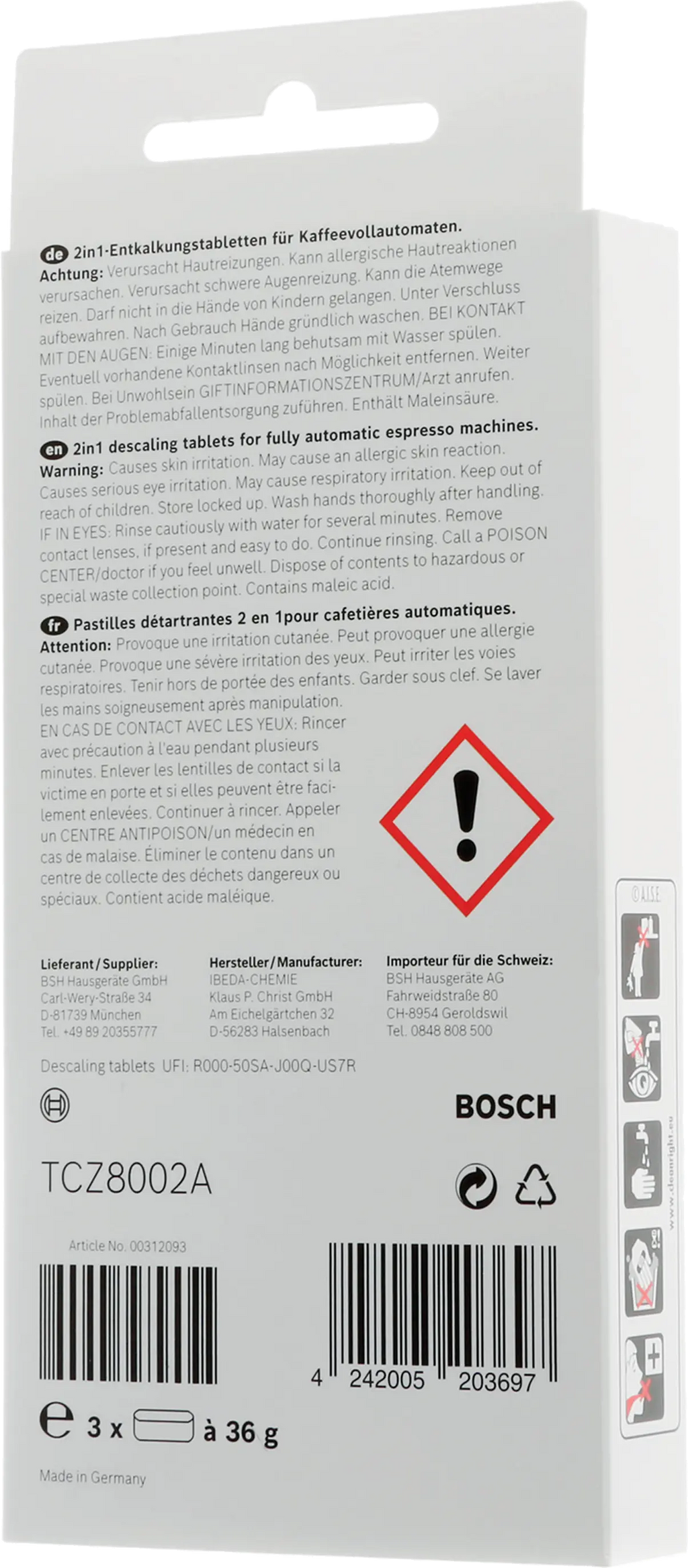Bosch Bosch Pastillas descalcificadoras 3 × 36 g | 00312093 · DEALBYTE · vista 3