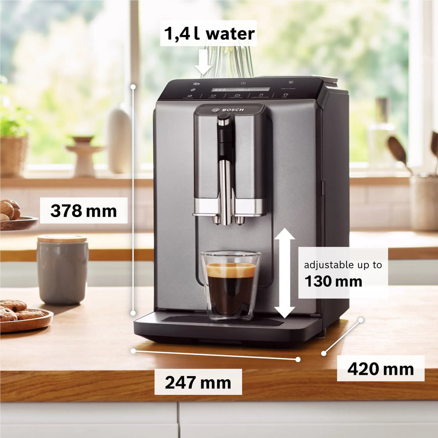 Bosch Serie 2 Cafetera superautomática VeroCafe Diamond Titanium Metallic | TIE20504