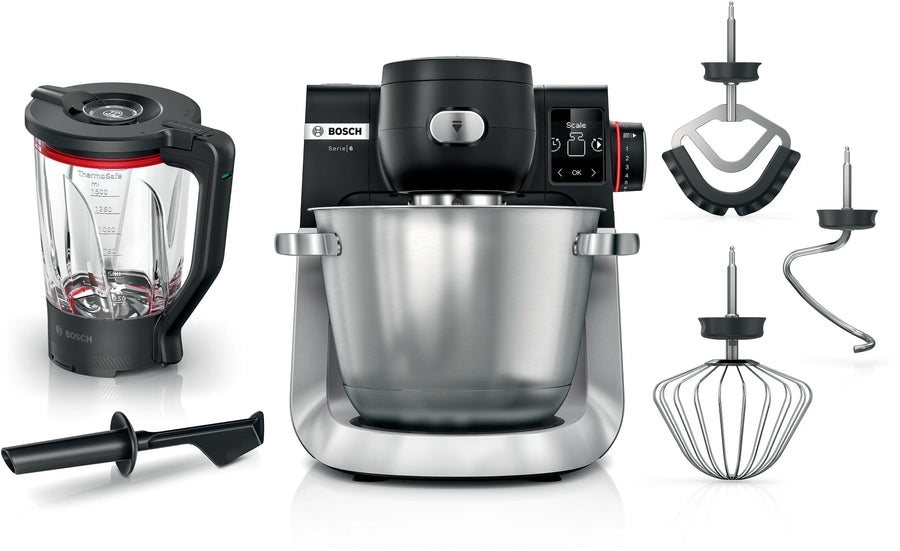 Bosch Serie 6 Robot de cocina con báscula 1600 W Negro y Acero | MUMS6ZS17