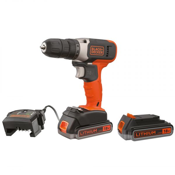 BLACK+DECKER BLACK+DECKER Taladro atornillador 18 V con dos baterías de 2,5 Ah | BCD001E2K-QW · DEALBYTE · vista 4