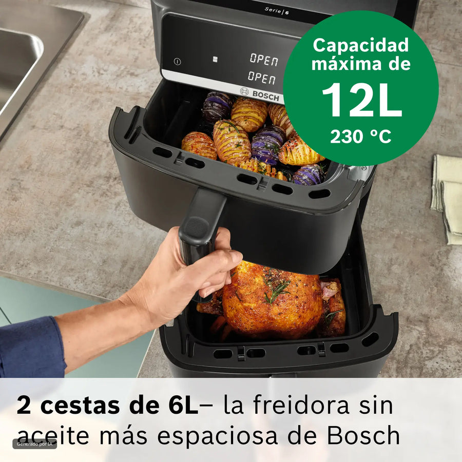 Bosch Serie 6 Freidora de aire doble vertical Negro | MAFD661B0