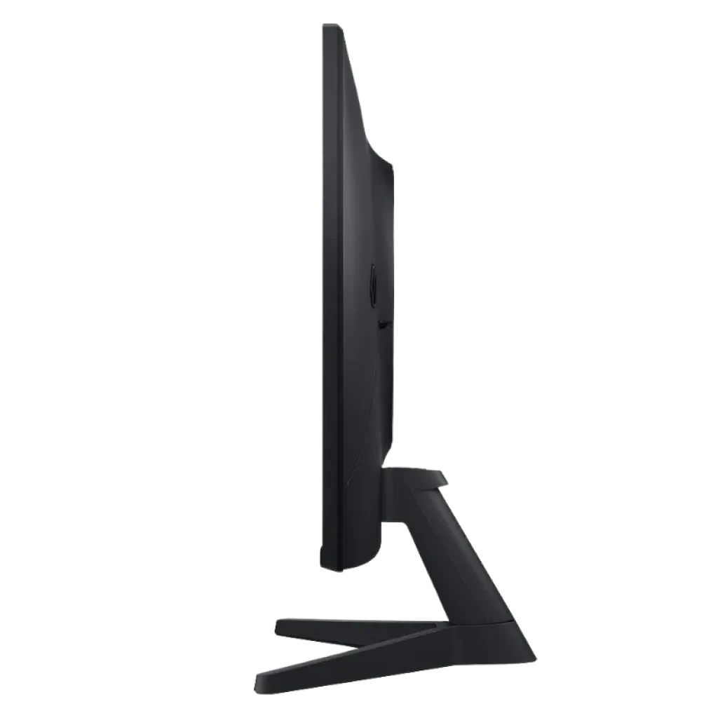 Perfil lateral del monitor Samsung Odyssey G5 G53F mostrando el ajuste de inclinación y el diseño delgado