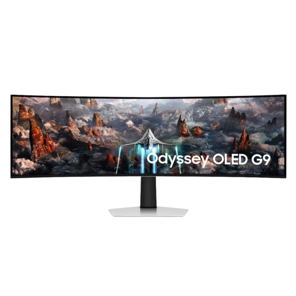Vista frontal monitor Samsung Odyssey OLED G9 S49DG910SU 49 pulgadas curvo DQHD