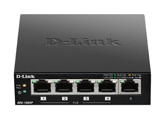 D-Link D-Link DES-1005P | Switch PoE sin gestión · DEALBYTE · vista 1