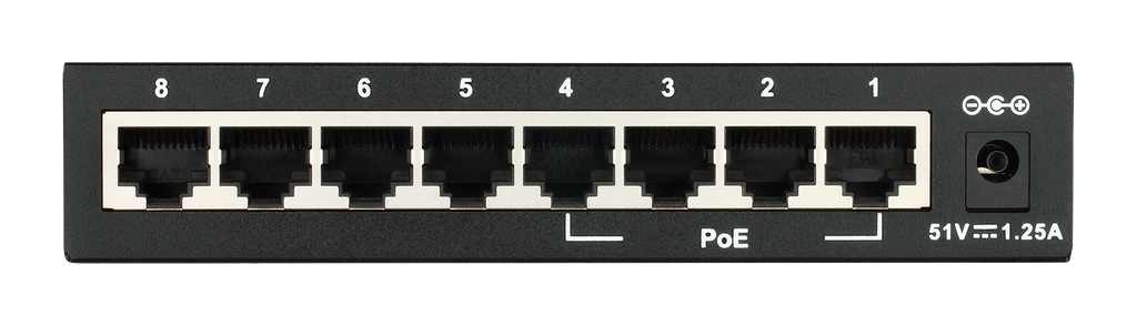 D-Link D-Link DES-1008PA | Switch PoE sin gestión · DEALBYTE · vista 3