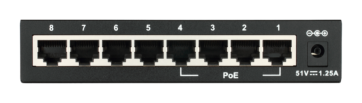 D-Link D-Link DES-1008PA | Switch PoE sin gestión · DEALBYTE · vista 3