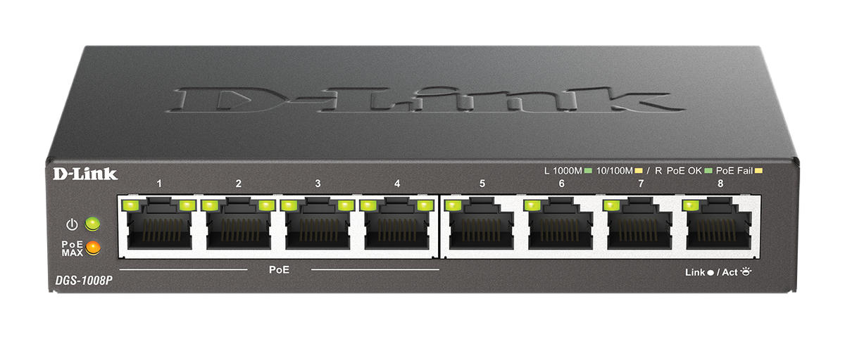 D-Link D-Link DGS-1008P | Switch PoE sin gestión · DEALBYTE · vista 1