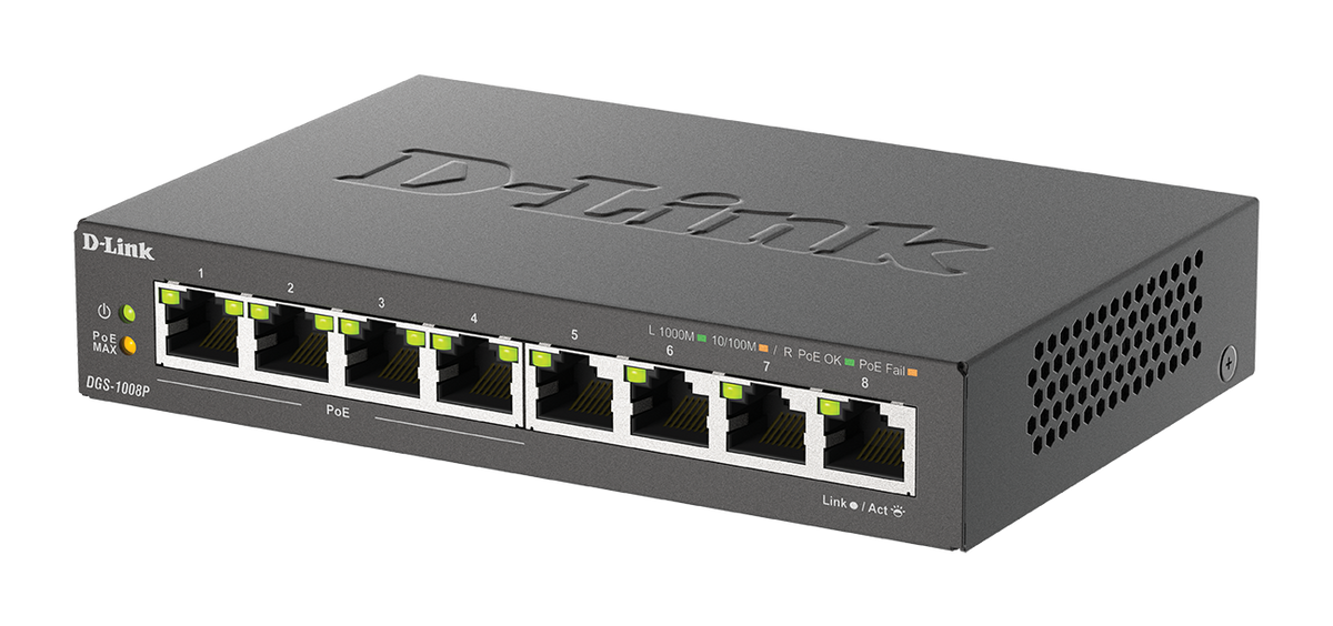 D-Link D-Link DGS-1008P | Switch PoE sin gestión · DEALBYTE · vista 4