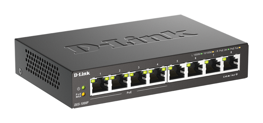 D-Link DGS-1008P | Switch PoE sin gestión