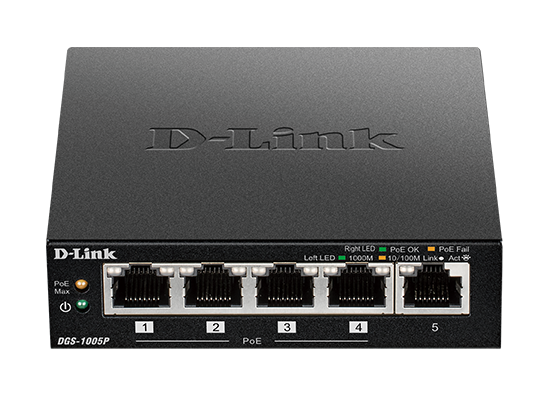 D-Link D-Link DGS-1005P | Switch PoE sin gestión · DEALBYTE · vista 1