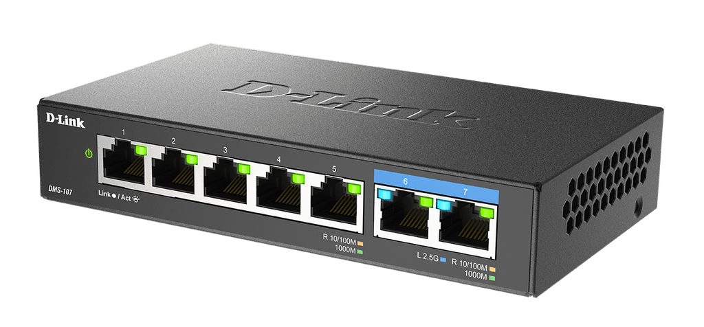 D-Link D-Link DMS-107 | Switch Ethernet sin gestión · DEALBYTE · vista 3