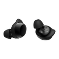 Samsung Galaxy Buds Core negro, vista frontal y trasera: ambos auriculares mostrando exterior brillante e interior con