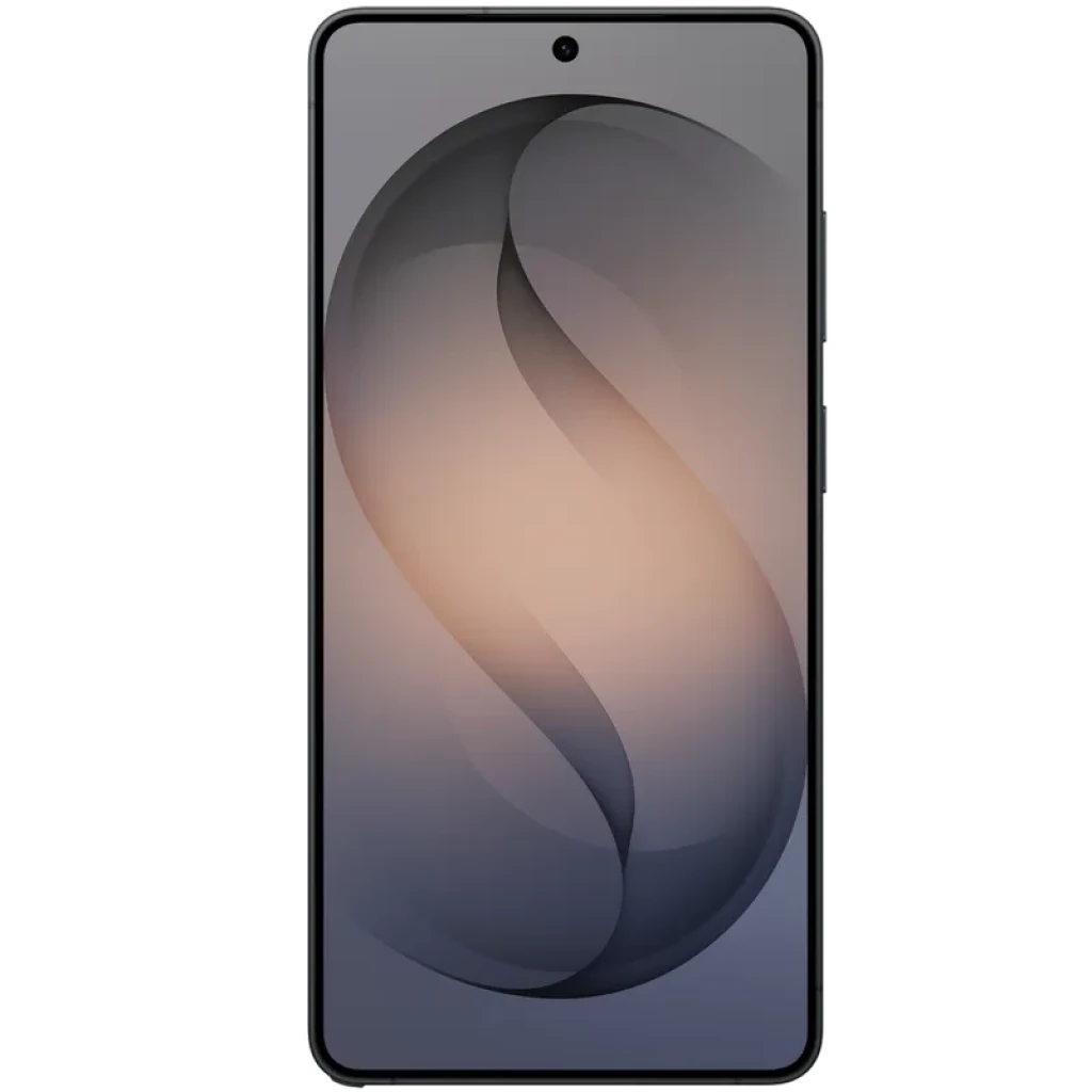 Samsung Galaxy S26 Ultra 5G negro con pantalla amplia sin bordes, cámara frontal en orificio centrado y diseño minimalista de