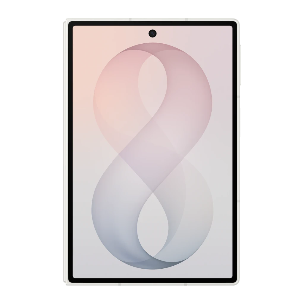 Samsung Galaxy Z Fold8 5G 1TB Crema, pantalla interior desplegada: vista frontal con wallpaper abstracto en forma de 8 y