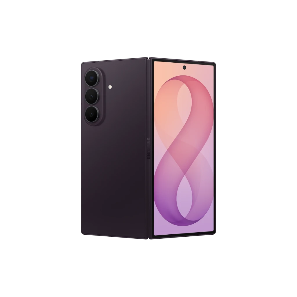 Smartphone plegable violeta nocturno con triple cámara trasera, pantalla interna amplia 8 pulgadas Dynamic AMOLED 2X 120Hz y