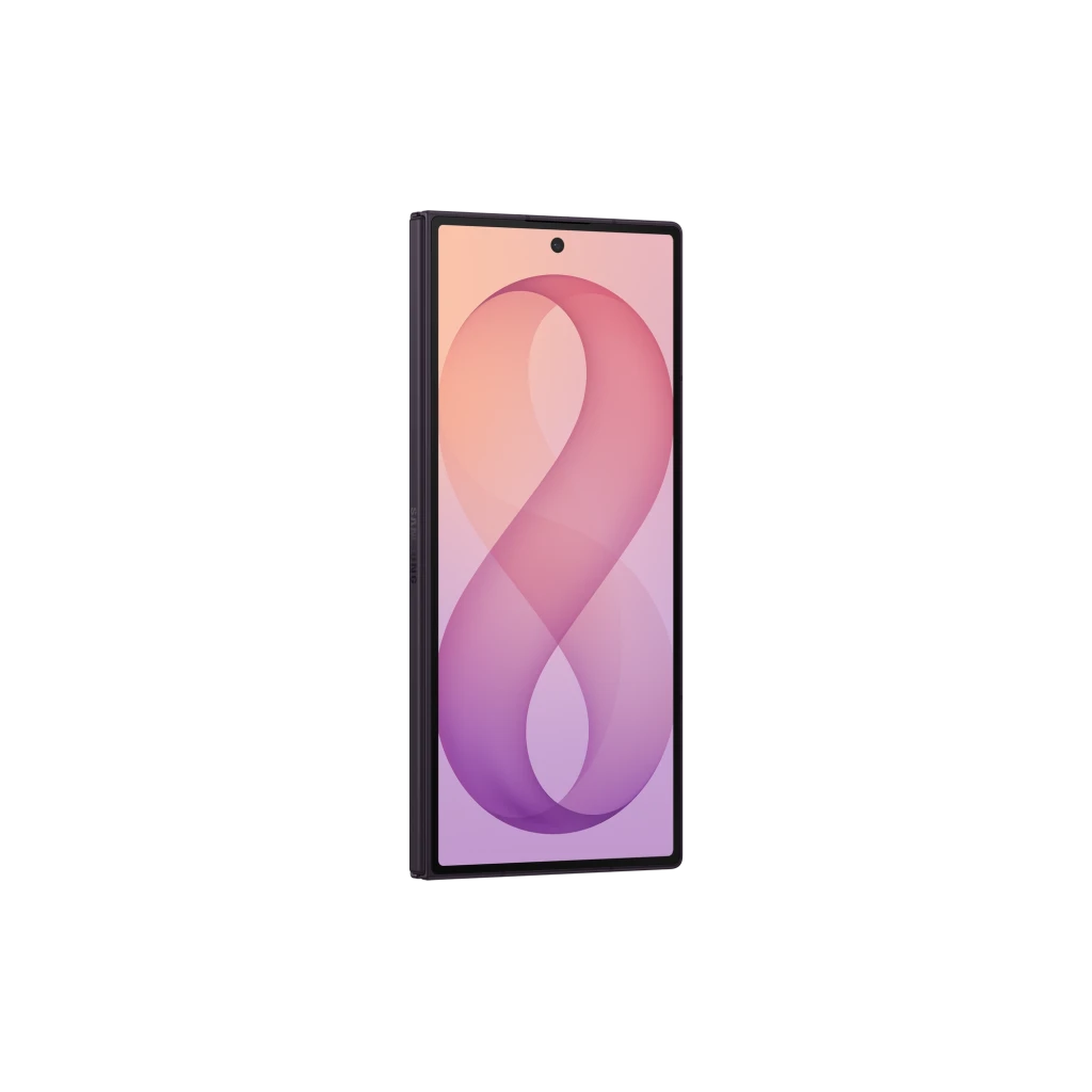 Pantalla interna abierta del Samsung Galaxy Z Fold8 Ultra 5G en violeta, panel Dynamic AMOLED 2X de 8 pulgadas 120Hz con