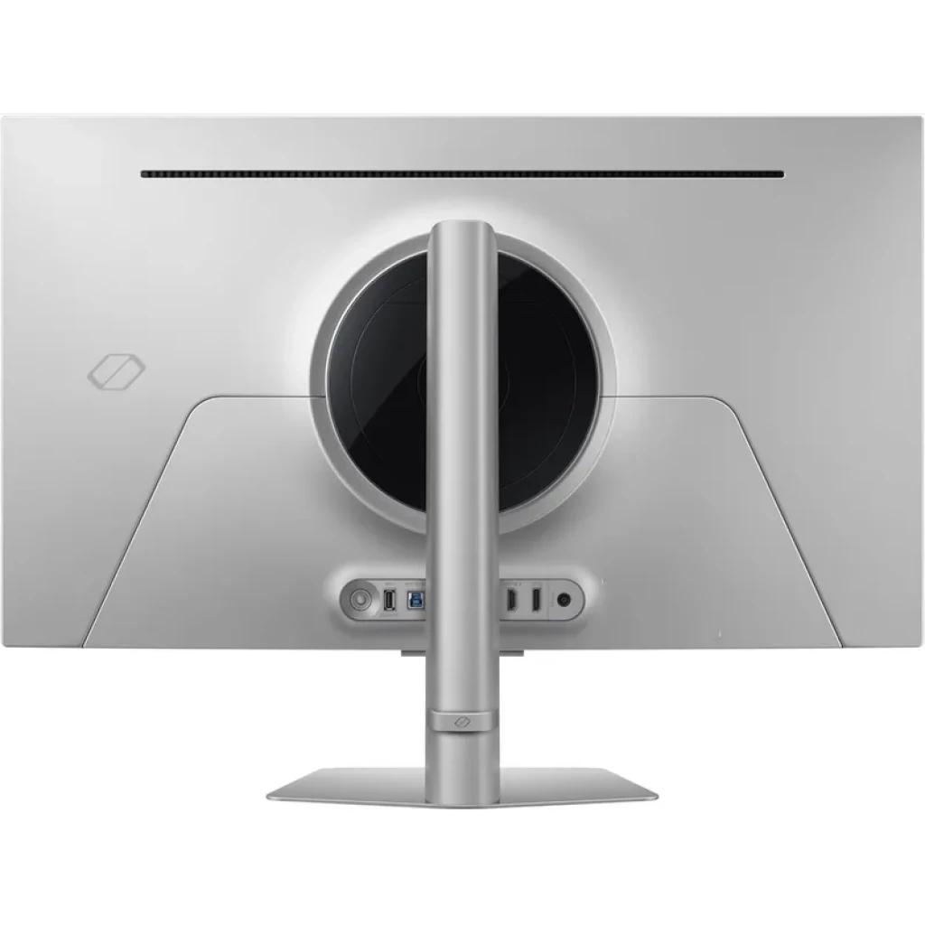 Panel de puertos del Samsung Monitor gaming 32″ G81SF Odyssey OLED G8: USB-A, USB-B, USB-A, salida auriculares, HDMI 2, HDMI