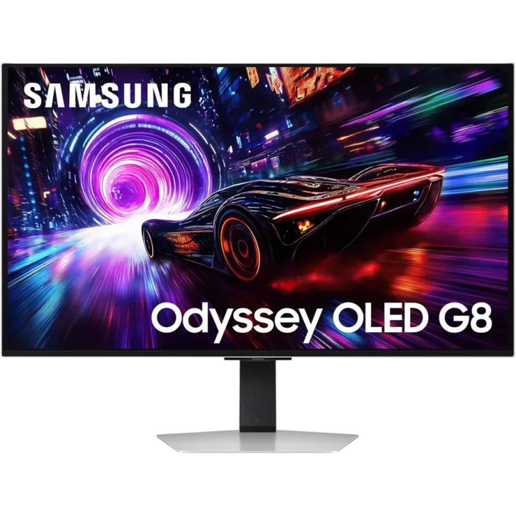 Samsung Monitor gaming 32″ G81SF Odyssey OLED G8 4K 240Hz con biseles delgados, pantalla plana luminosa y soporte metálico