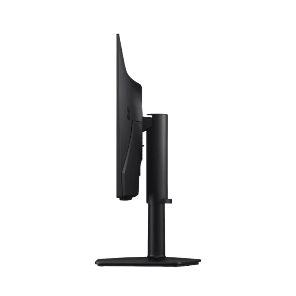 Vista lateral del Monitor Samsung Odyssey OLED G6 27 pulgadas con panel ultrafino, bisel mínimo, soporte cilíndrico ajustable