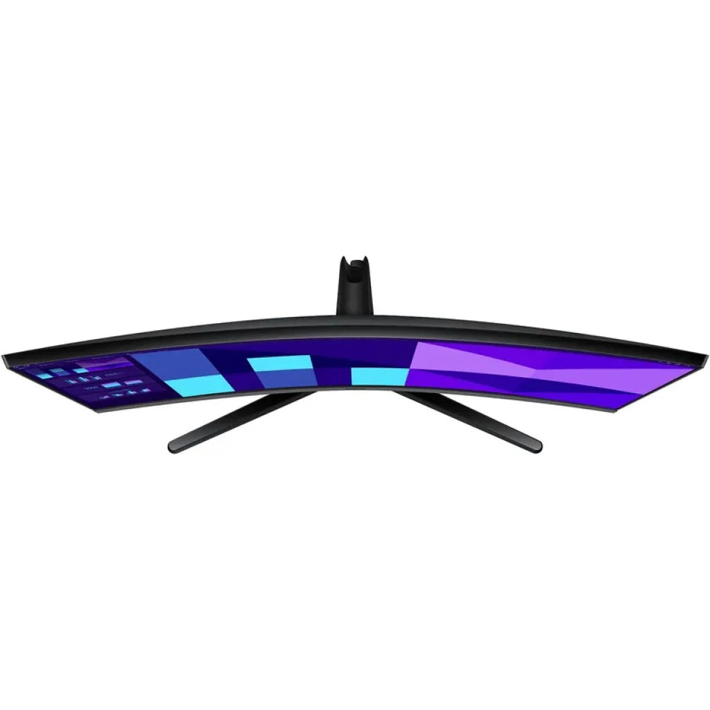 Monitor curvo negro Samsung S39GD 32 pulgadas, panel Full HD con tasa de 100 Hz y 4 ms, diseño delgado con base en X y marcos