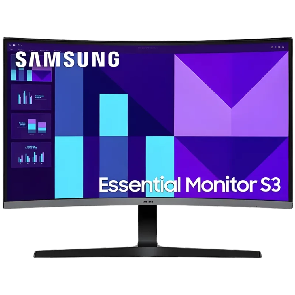 Samsung S39GD 32 pulgadas curvo negro, pantalla Full HD 100 Hz, 4 ms, bisel delgado y base metálica elegante con gráficos en