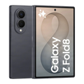 Samsung Galaxy Z Fold8 512GB Grafito, vista frontal y trasera: plegado en ángulo, pantalla con logo y módulo de cámaras