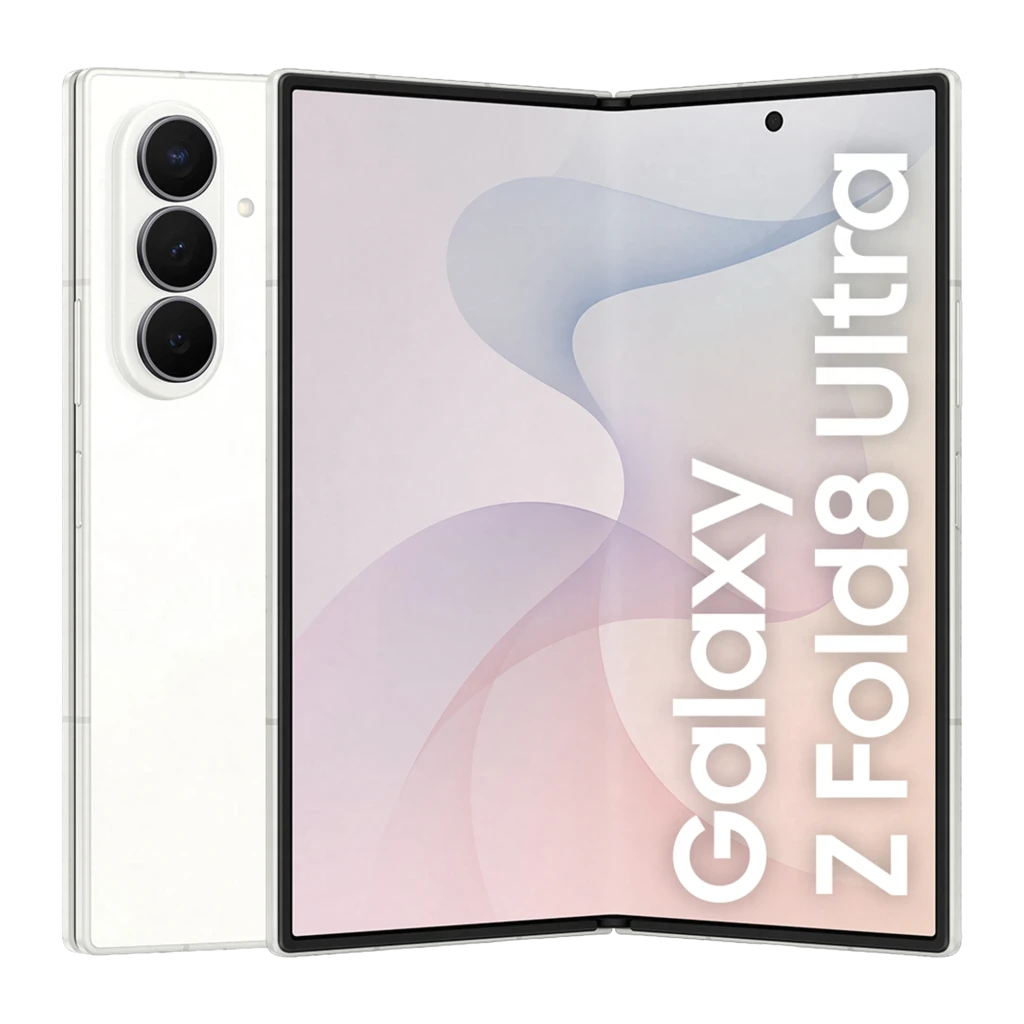Samsung Galaxy Z Fold8 Ultra 512GB Crema, vista frontal y trasera: plegable abierto, módulo de cámaras triple y pantalla